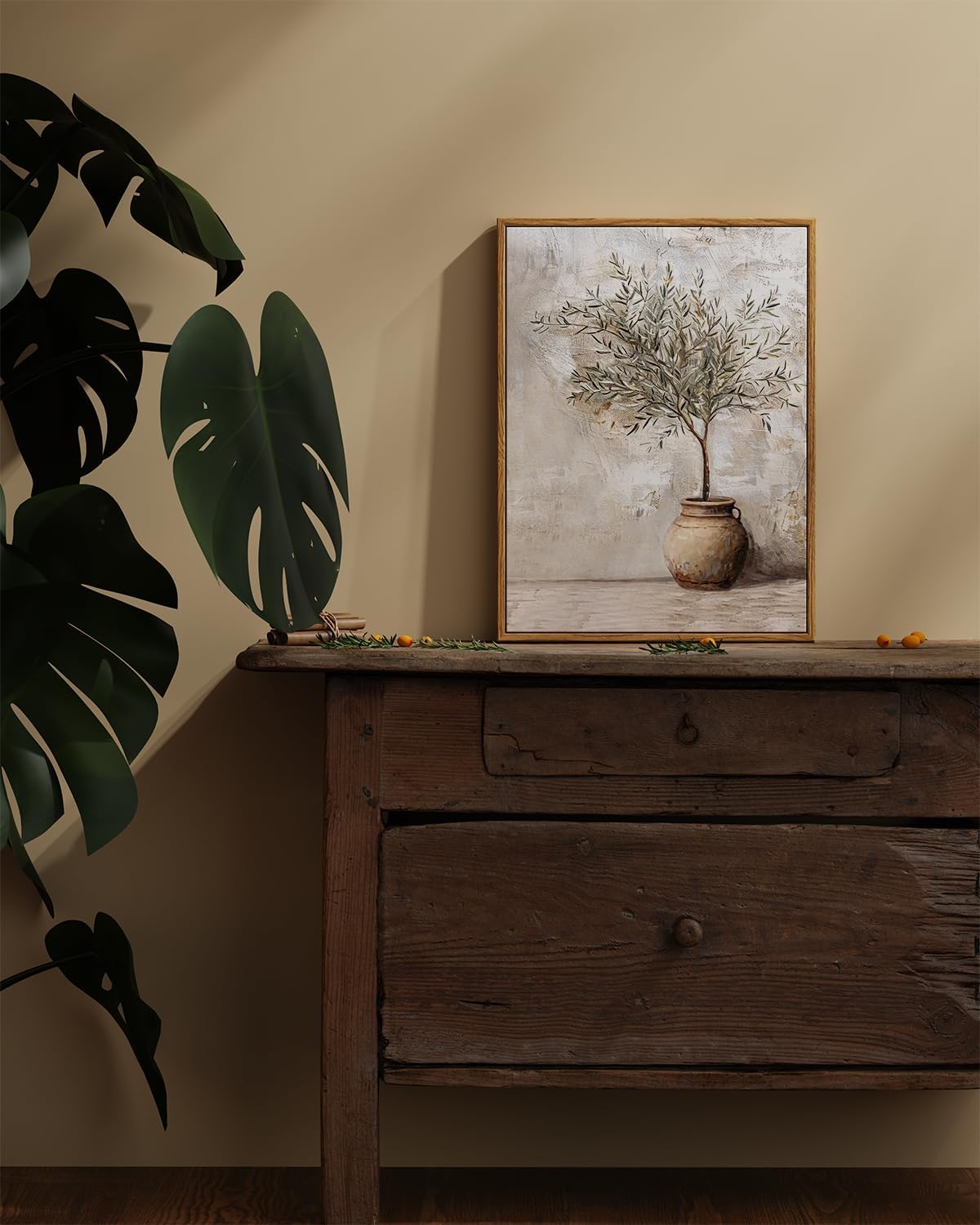 Arpeotcy Art mural en toile encadrée vintage, 12x16 pouces, ferme d'olivier dans le décor mural des navires, imprimés d'art naturel – Image 3