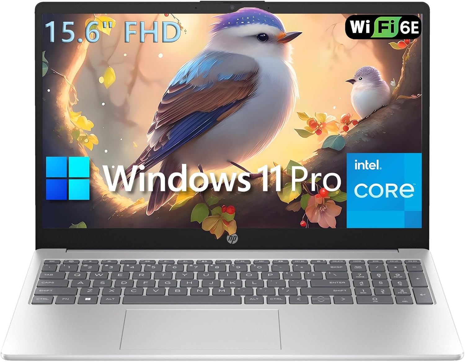 HP 15.6 "FHD ordinateur portable étudiant et entreprise, processeur quad-core Intel (Beat I3-1115G4), 16 Go DDR4 RAM, 256 Go PCIe SSD, WiFi 6E, Bluetooth 5.3, HDMI, Type-C, Silver, Windows 11 Pro, Wendbo – Image 2