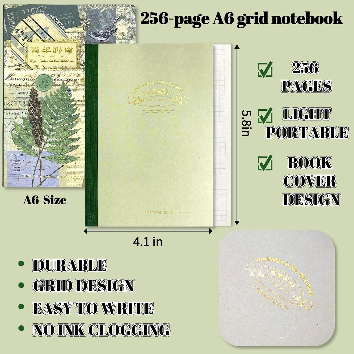 LCLAIDYDY Kit de fournitures de scrapbooking vintage botanique esthétique pour scrapbooking, journal intime, carnet de notes A6, papeterie artisanale, cadeau pour adolescentes et femmes – Image 6