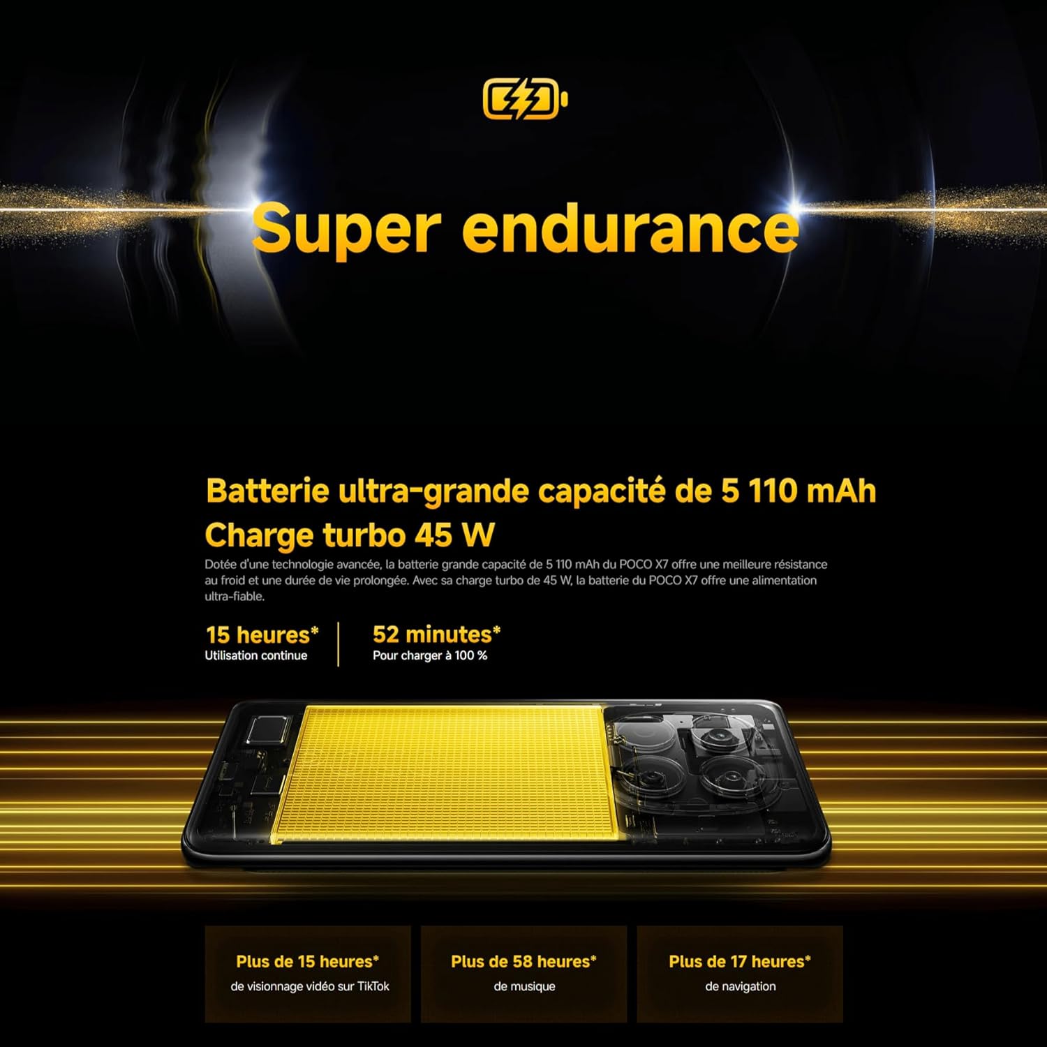 Smartphone XIAOMI POCO X7, 8+256Go, Argent, Appareil Photo Principal 50MP avec OIS, Batterie 5110mAh, IP68 (Chargeur Non Inclus) (Version Française + 2 Ans de Garantie) – Image 8