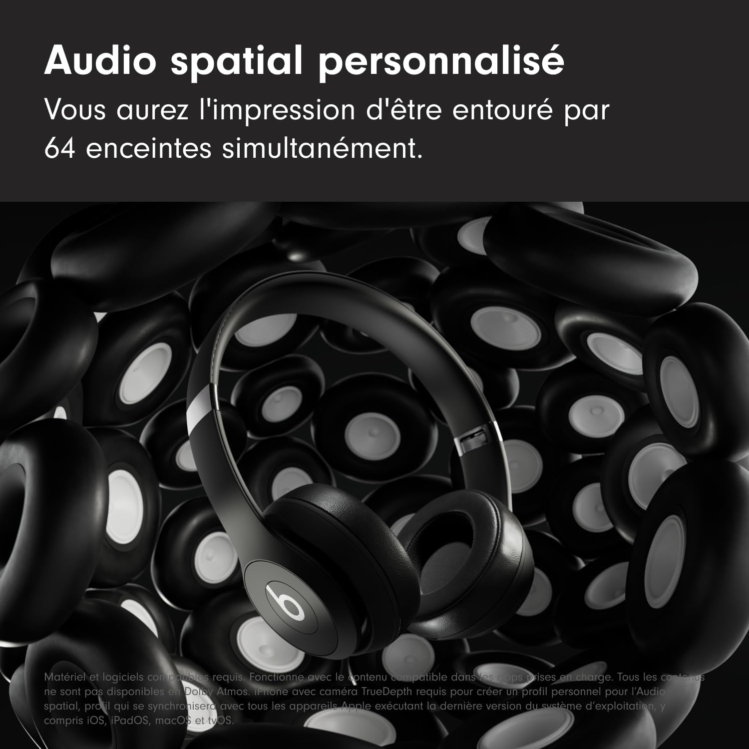 Beats Solo 4 - Écouteurs supra-auriculaires sans fil Bluetooth, compatibles Apple et Android, 50 heures d'autonomie - Noir mat – Image 3