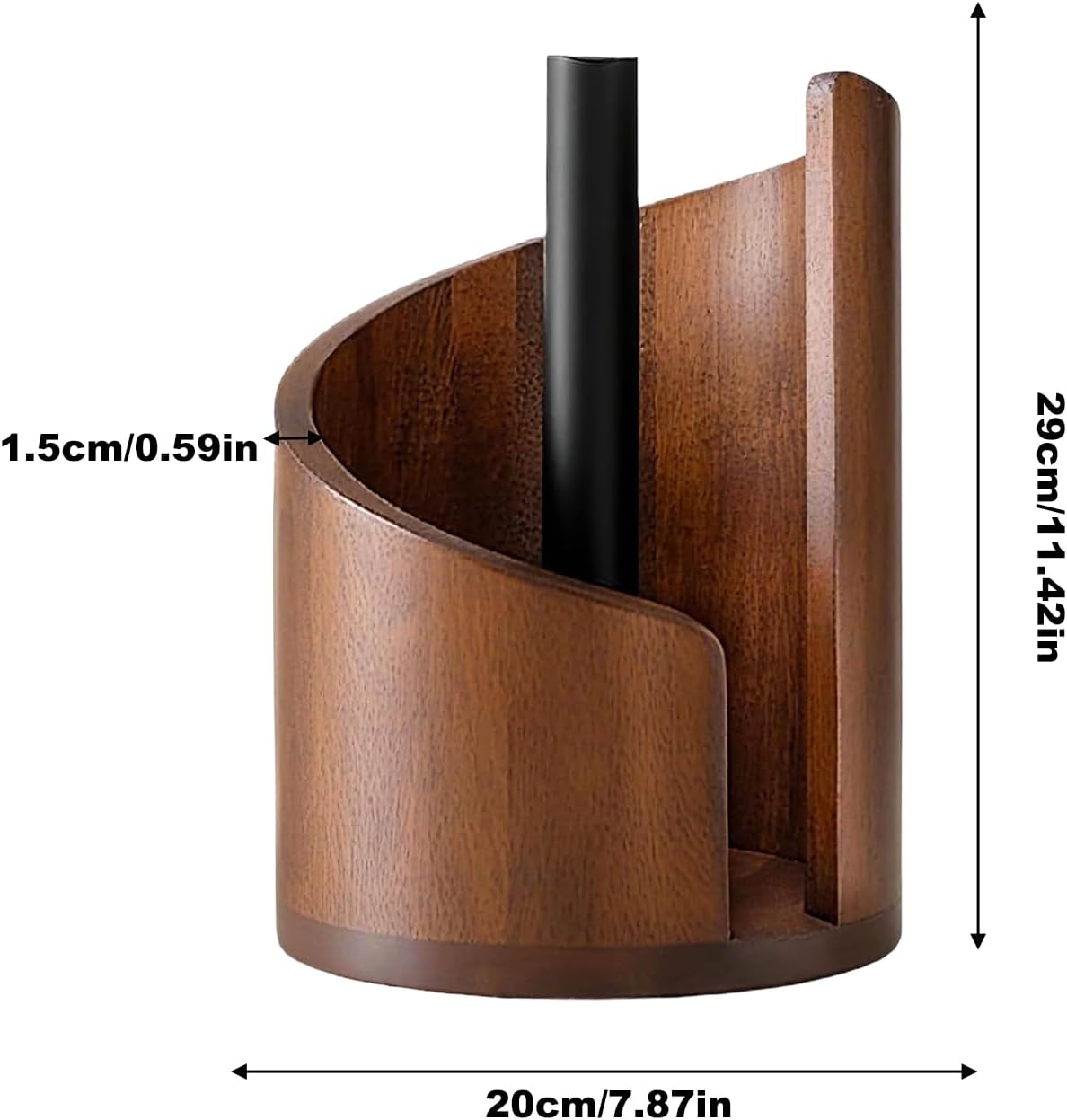 Porte-serviettes en papier | Support distributeur | Porte-serviettes en papier de comptoir en bois Vintage, pour salle de bains, cuisine, Table à manger, armoire, étagère, maison – Image 6