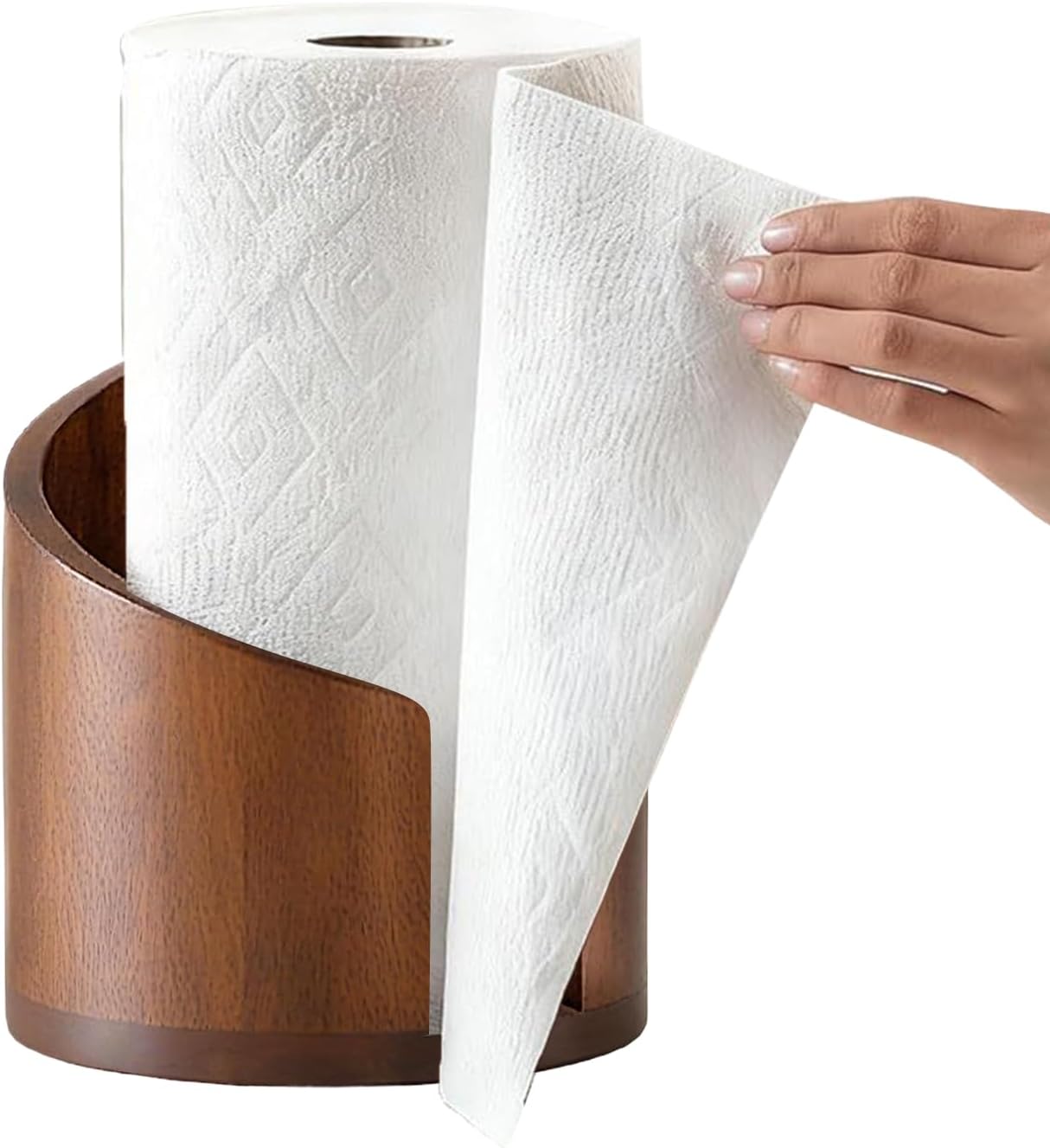 Porte-serviettes en papier | Support distributeur | Porte-serviettes en papier de comptoir en bois Vintage, pour salle de bains, cuisine, Table à manger, armoire, étagère, maison – Image 10