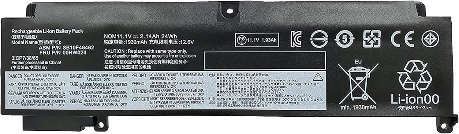 00HW024 batterie d'ordinateur portable pour Lenovo ThinkPad T460S T470S série SB10F46462 SB10J79003 01AV406 00HW038 00HW025 01AV462 01AV405 01AV408 L16M3P73 1 1.1V 2, 4wh – Image 2