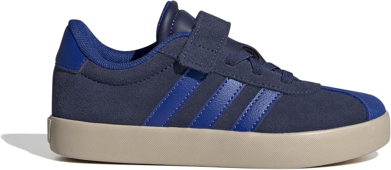 adidas VL Court 3.0 Hook and Loop Shoes, Chaussures Mixte Enfant, Bleu Foncé/Team Royal Bleu/Wonder Beige, 43 UK – Image 3