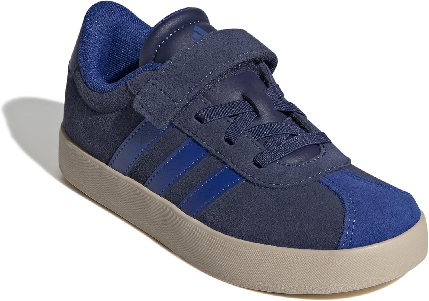 adidas VL Court 3.0 Hook and Loop Shoes, Chaussures Mixte Enfant, Bleu Foncé/Team Royal Bleu/Wonder Beige, 43 UK – Image 4