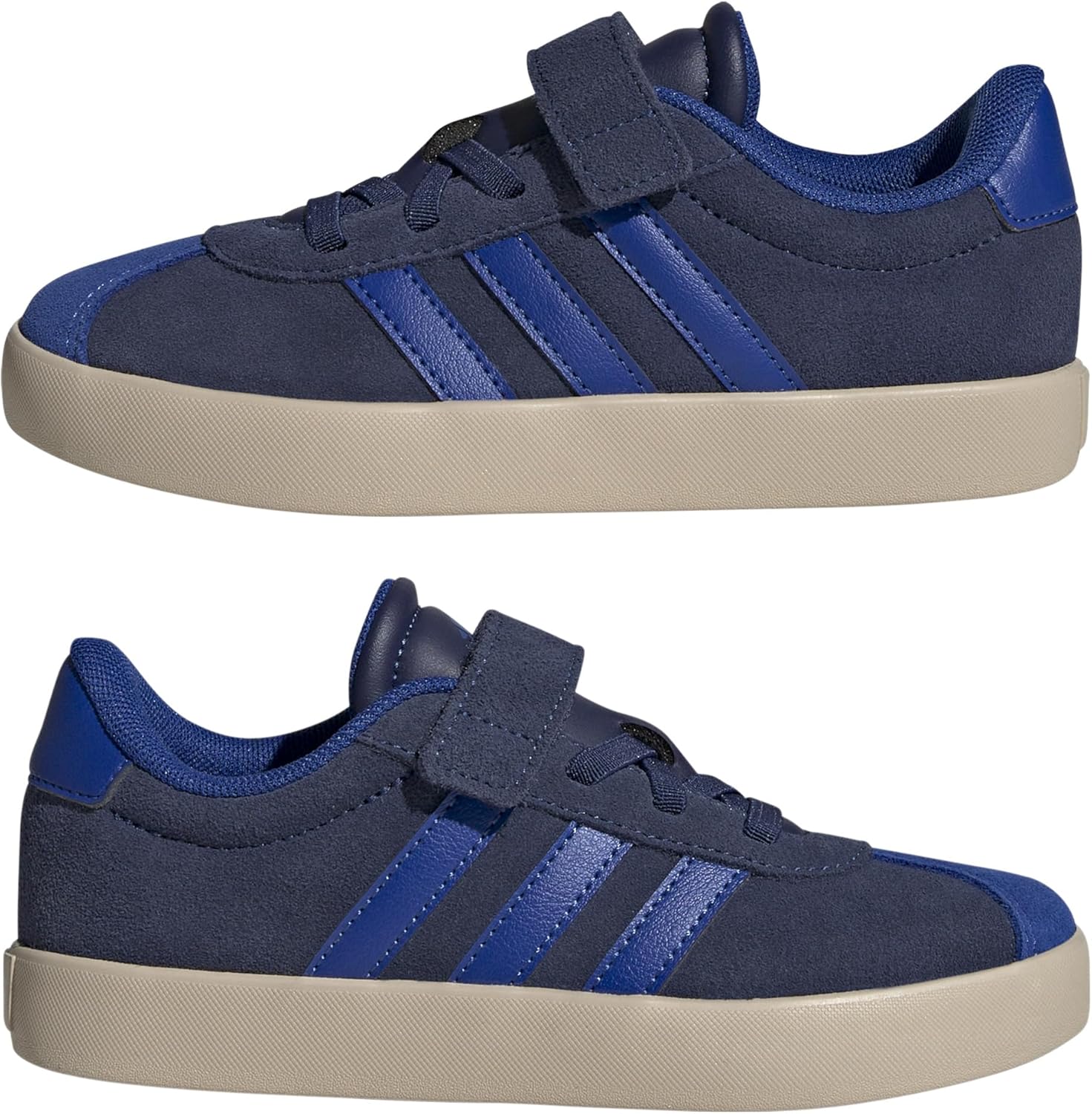 adidas VL Court 3.0 Hook and Loop Shoes, Chaussures Mixte Enfant, Bleu Foncé/Team Royal Bleu/Wonder Beige, 43 UK – Image 7