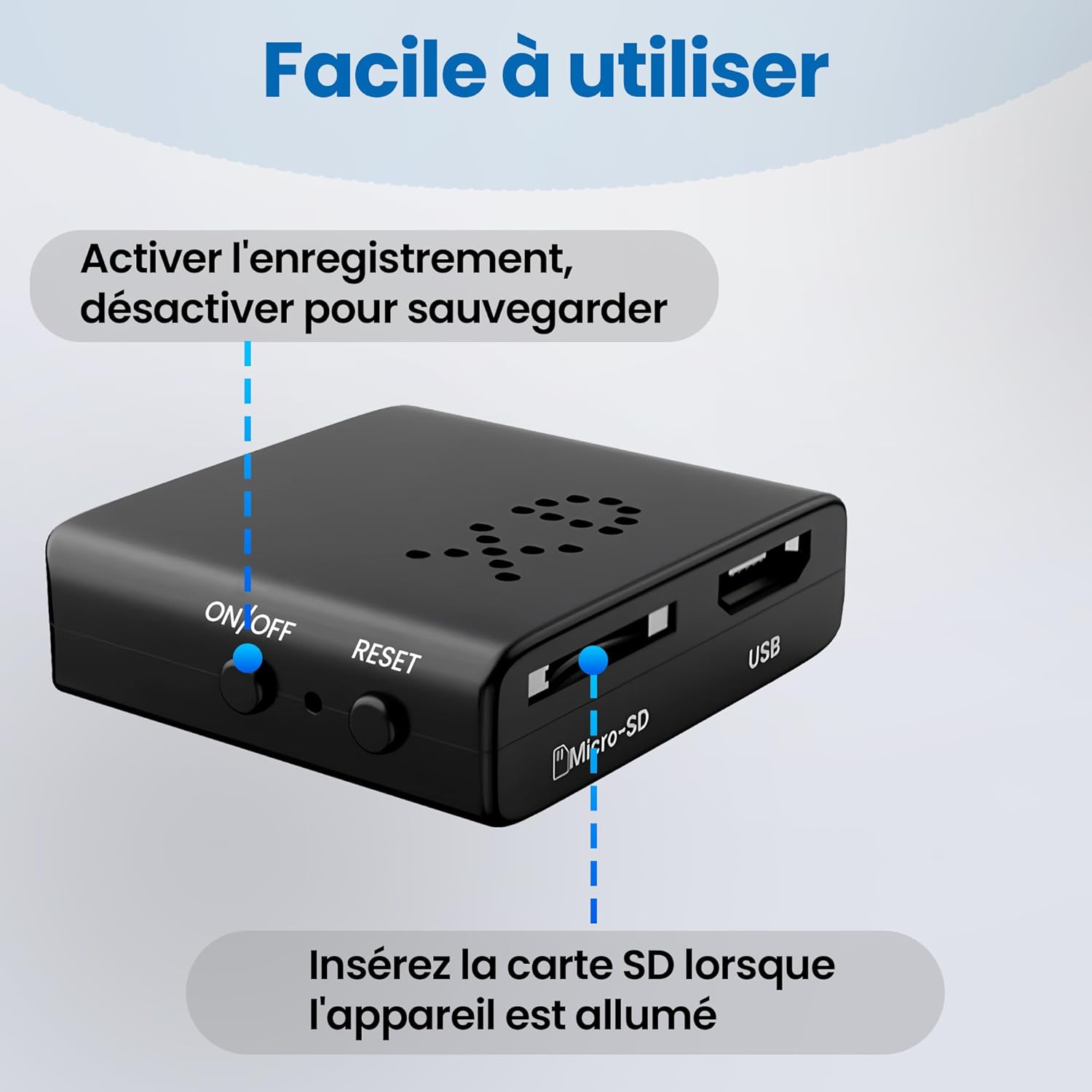 1080p Mini caméra de Surveillance intérieure/extérieure, avec détection de Mouvement et Vision Nocturne, Batterie intégrée (autonomie de 50 Minutes), Enregistrement continu, Facile à Utiliser – Image 5