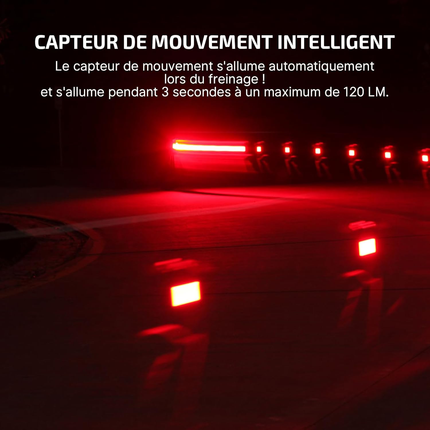 OLIGHT RN120C 120 Lumens 5 Modes de luminosité Étanche IPX6 Rechargeable Type C Feu arrière LED pour vélo de montagne pour voyager, cyclisme urbain, randonnée sur route – Image 3