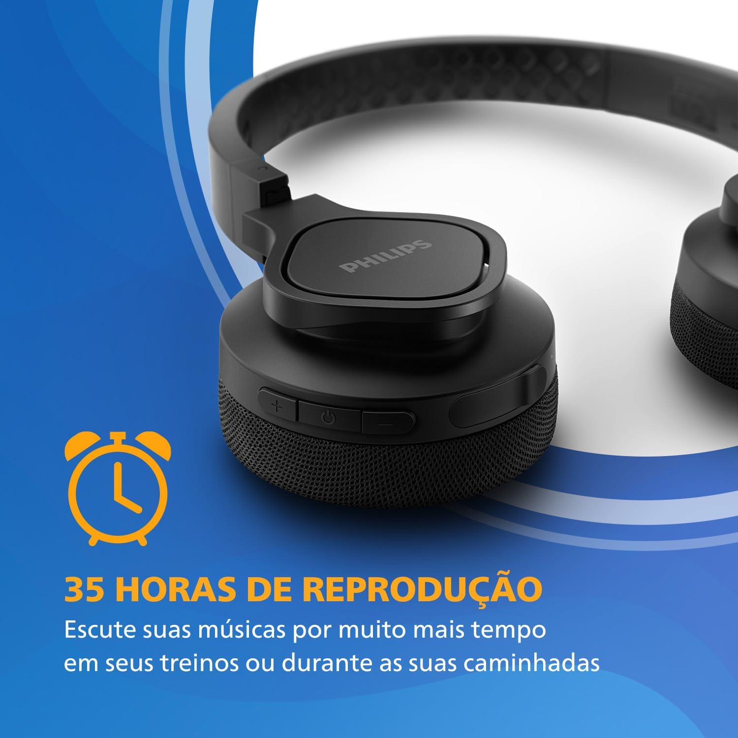 Philips Audio A4216BK/00 Casque de sport Bluetooth sans fil (autonomie 35 heures, protection IP55, coque ventilée, coussinets lavables) noir – Image 3