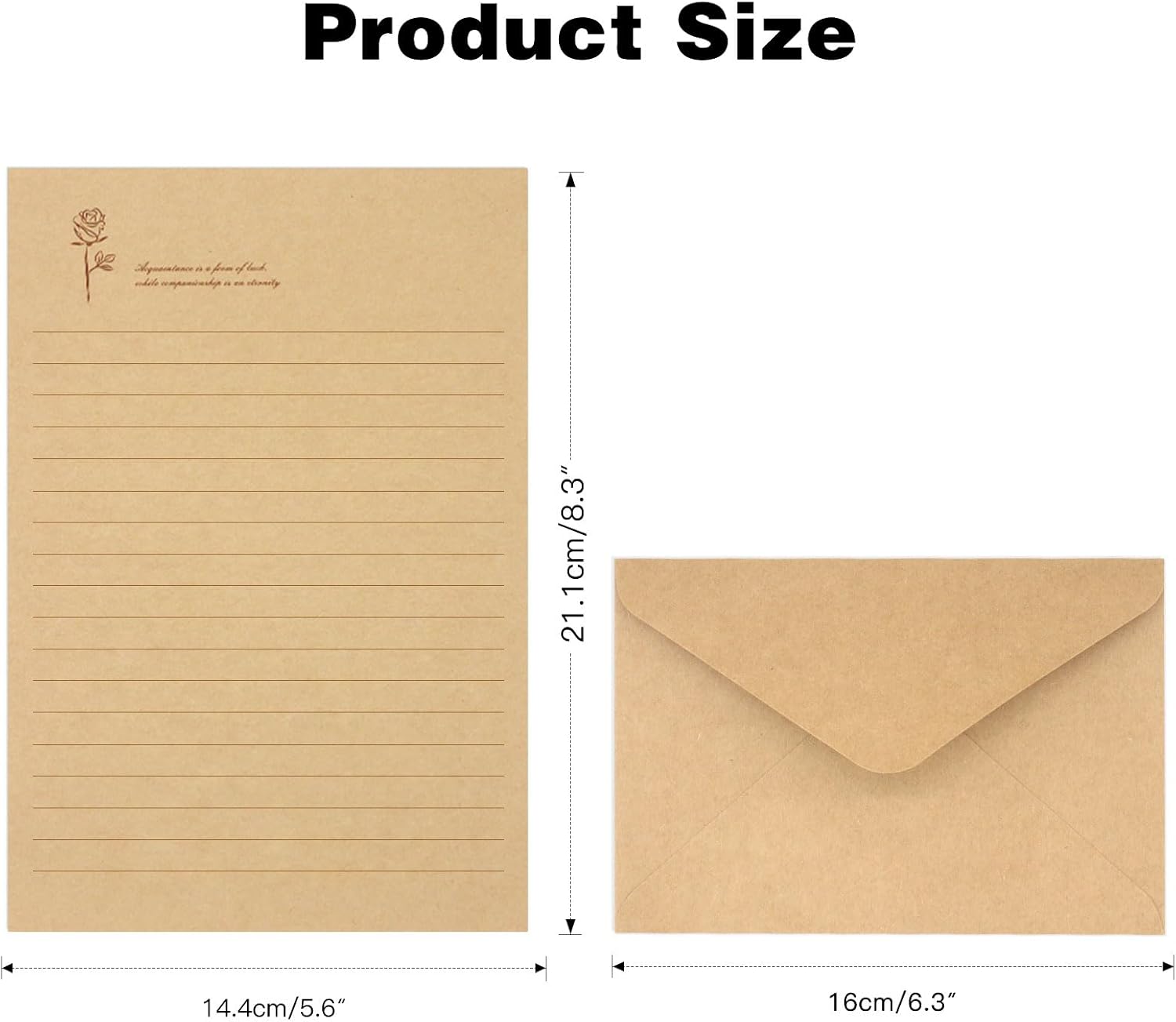 Ensemble de papeterie vintage 72 pièces, 24 papiers à lettres avec 12 enveloppes assorties, ensemble de papeterie ancienne pour écrire des lettres et des invitations – Image 5