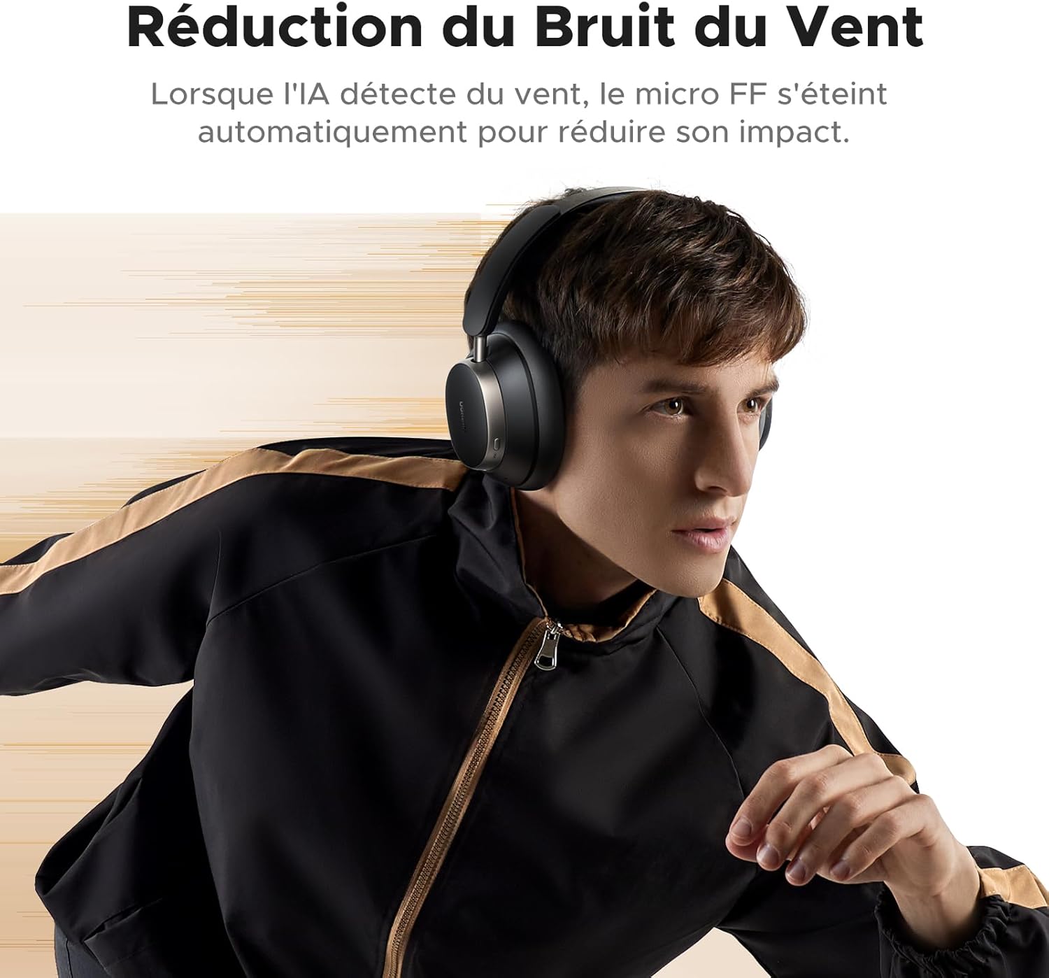 UGREEN Casque Bluetooth sans fil Sport Max 6 ANC Réduction active du bruit Adaptatif Hybride Hi Res Audio LDAC Casque Musique Bluetooth 6.0 Audio Spatial Custom 8 EQ App 120H avec micro Noir – Image 5