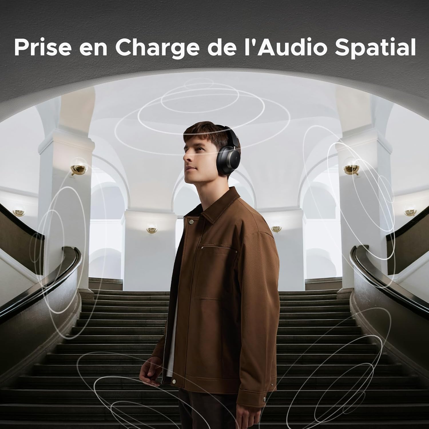 UGREEN Casque Bluetooth sans fil Sport Max 6 ANC Réduction active du bruit Adaptatif Hybride Hi Res Audio LDAC Casque Musique Bluetooth 6.0 Audio Spatial Custom 8 EQ App 120H avec micro Noir – Image 8