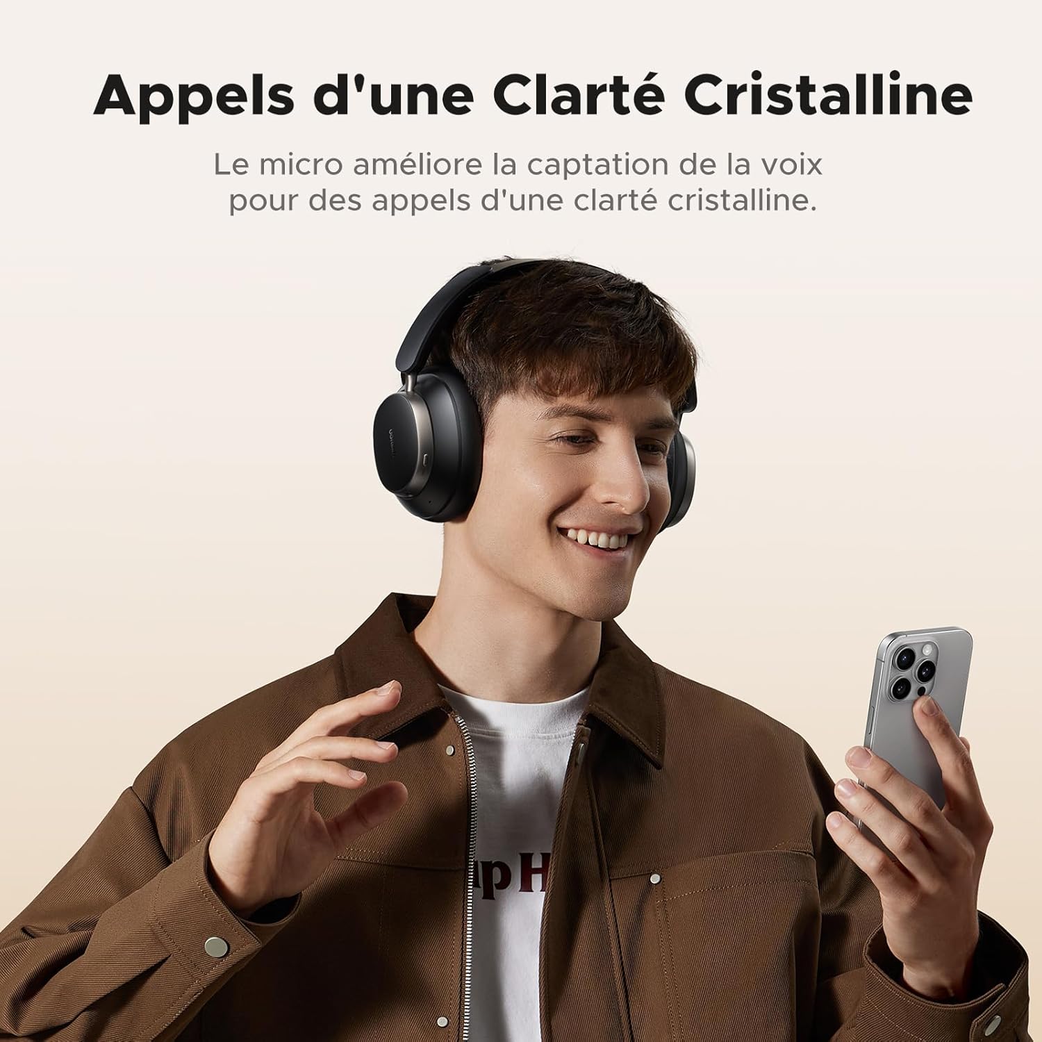 UGREEN Casque Bluetooth sans fil Sport Max 6 ANC Réduction active du bruit Adaptatif Hybride Hi Res Audio LDAC Casque Musique Bluetooth 6.0 Audio Spatial Custom 8 EQ App 120H avec micro Noir – Image 9