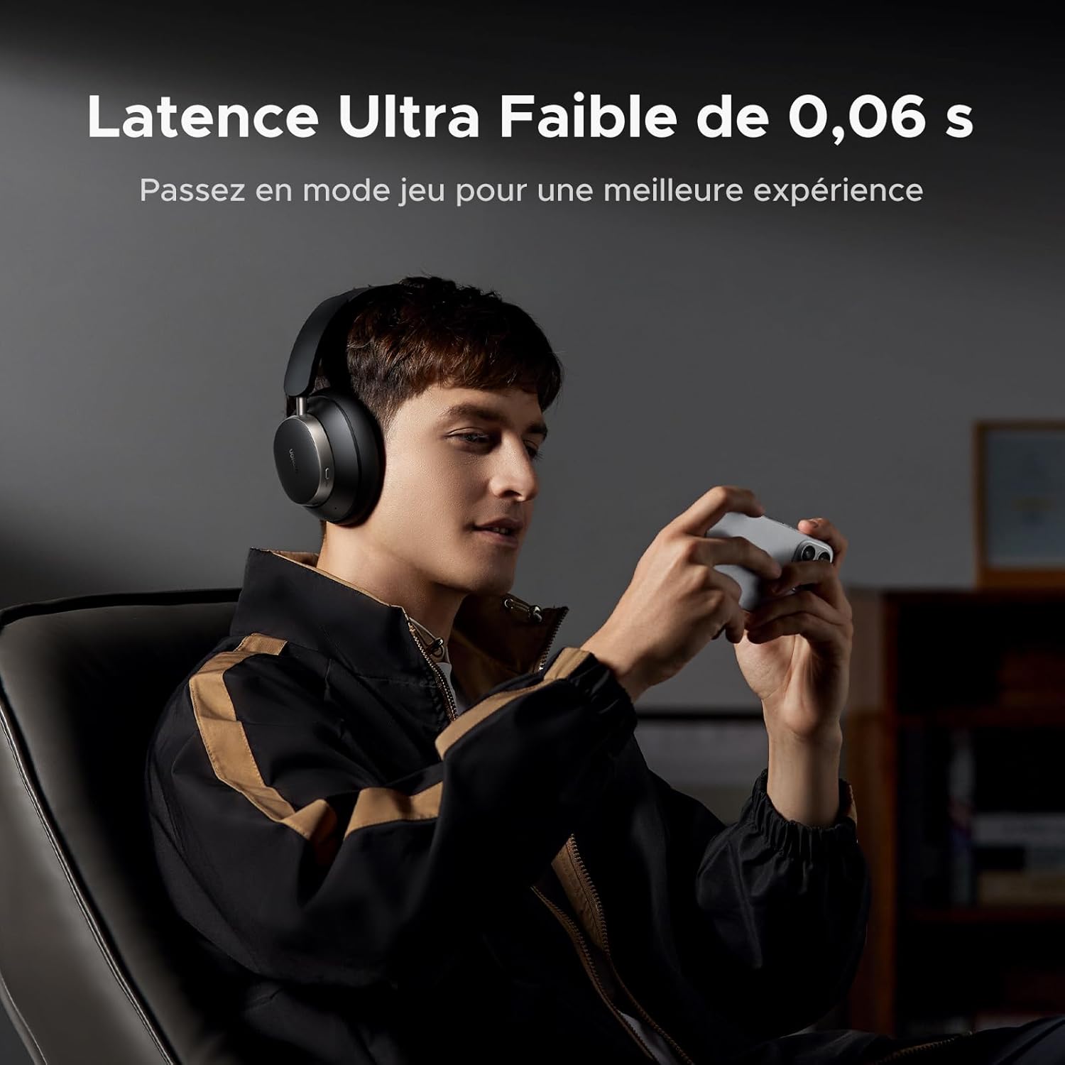 UGREEN Casque Bluetooth sans fil Sport Max 6 ANC Réduction active du bruit Adaptatif Hybride Hi Res Audio LDAC Casque Musique Bluetooth 6.0 Audio Spatial Custom 8 EQ App 120H avec micro Noir – Image 10