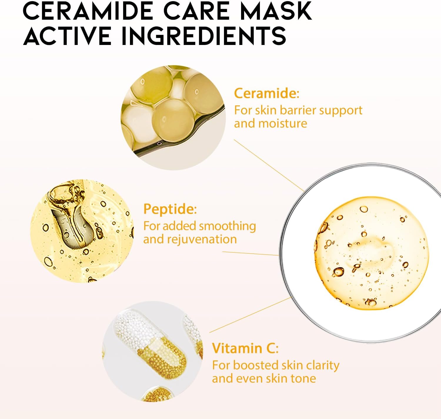 #OOTD Masque facial éclaircissant aux céramides 10 unités - Hydratant, anti-âge, peptides, vitamine C, végétalien, adoucit et éclaircit tous les types de peau – Image 4