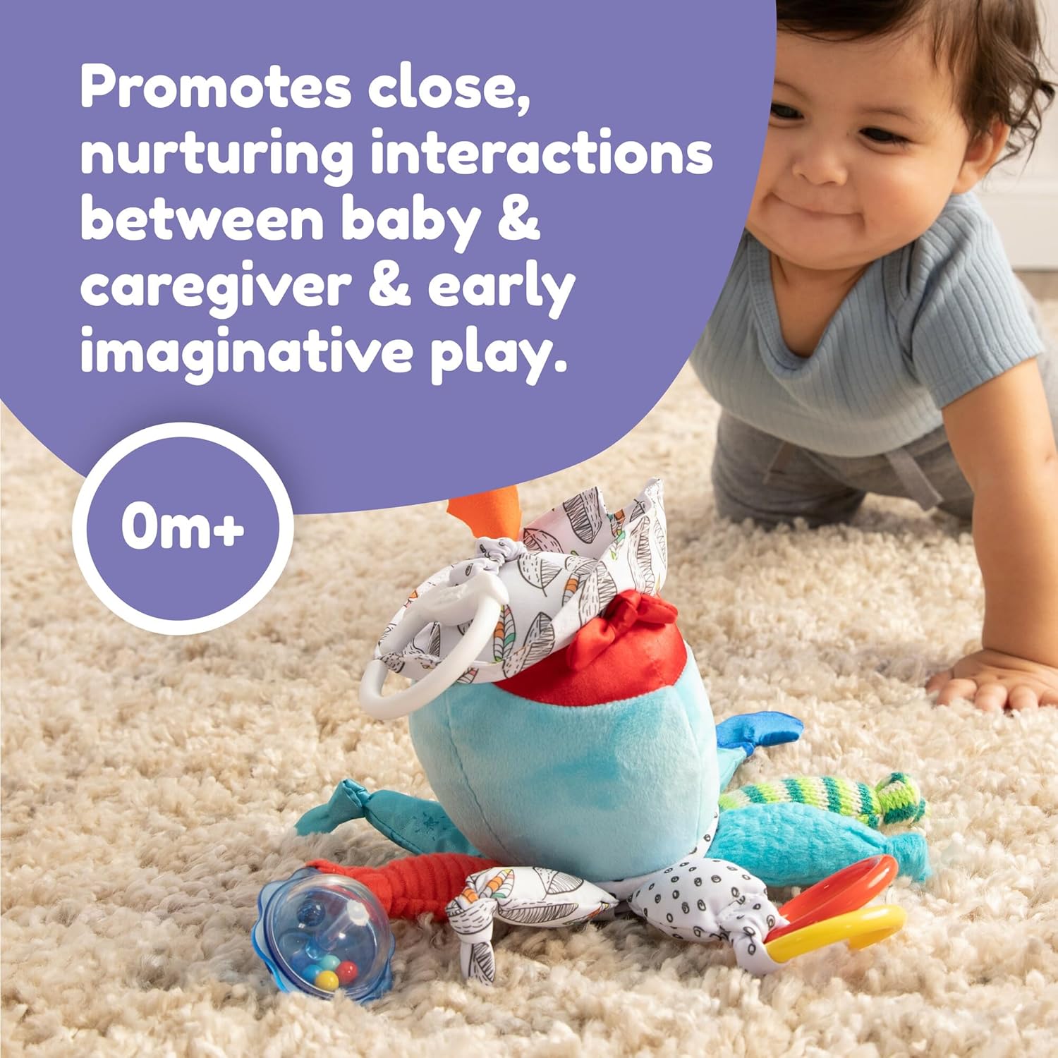 Jouet sensoriel pour bébé Lamaze Captain Calamari de 0 à 6 mois, landau et poussette à clipser. – Image 7
