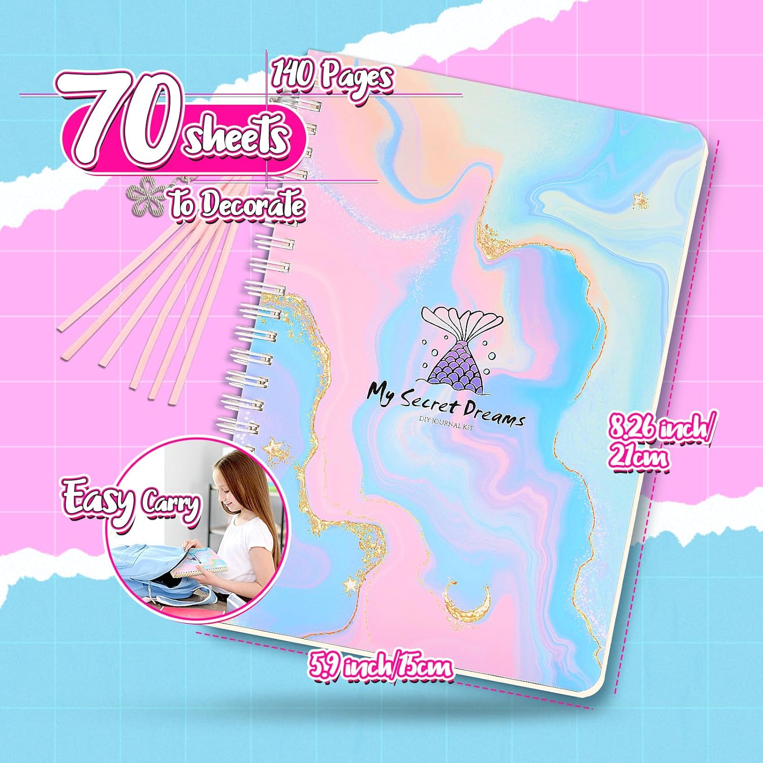 Kit de scrapbooking DIY pour enfants, carnet secret – Image 6