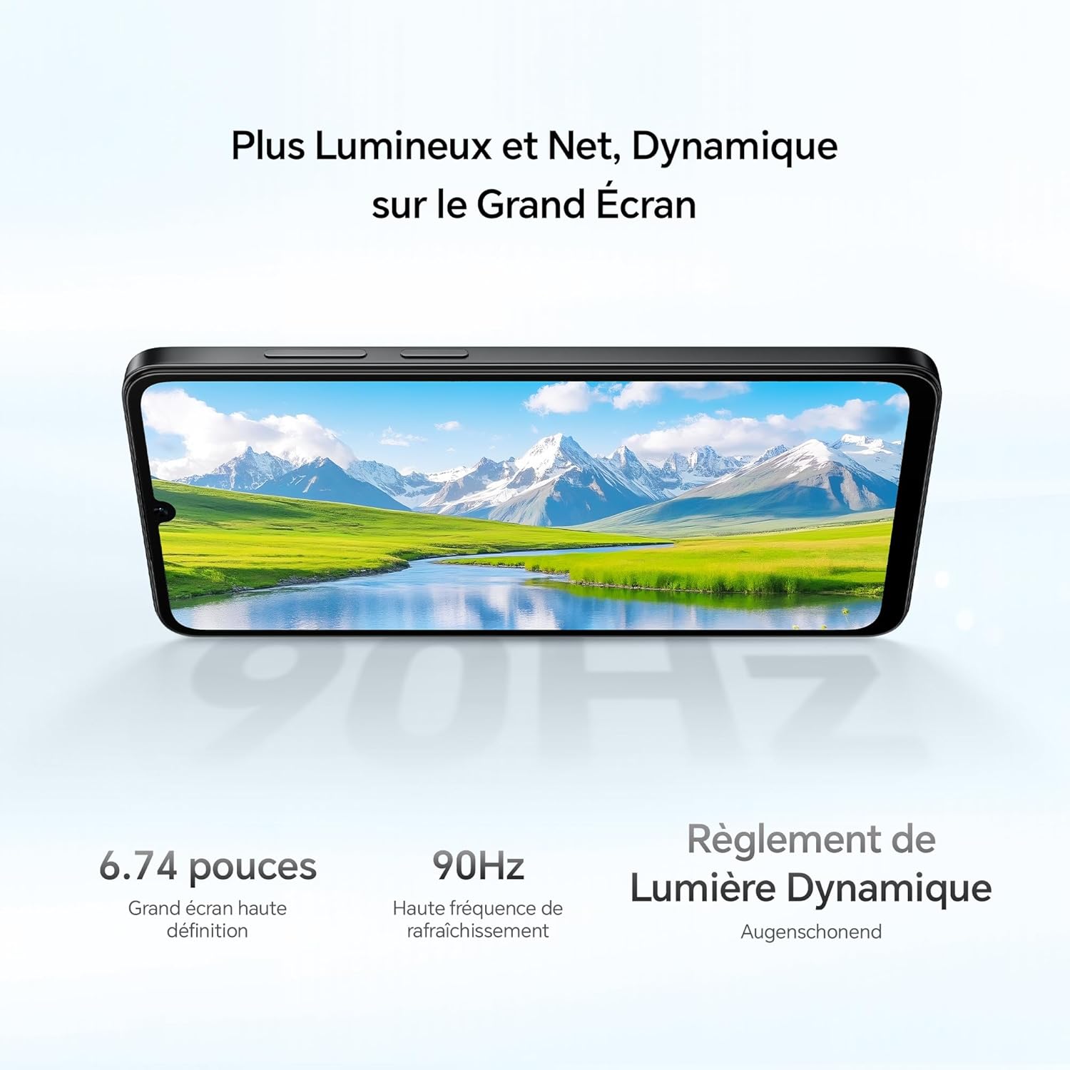 HONOR X5c Plus Smartphone Double SIM NFC, Batterie 5260mAh, 4+256Go, Téléphone à Écran Confort 6,74 Pouces 90Hz, Appareil Photo 50 Mégapixels, Android 15, MicroSD 1 vers Extensible, Noir Minuit – Image 7
