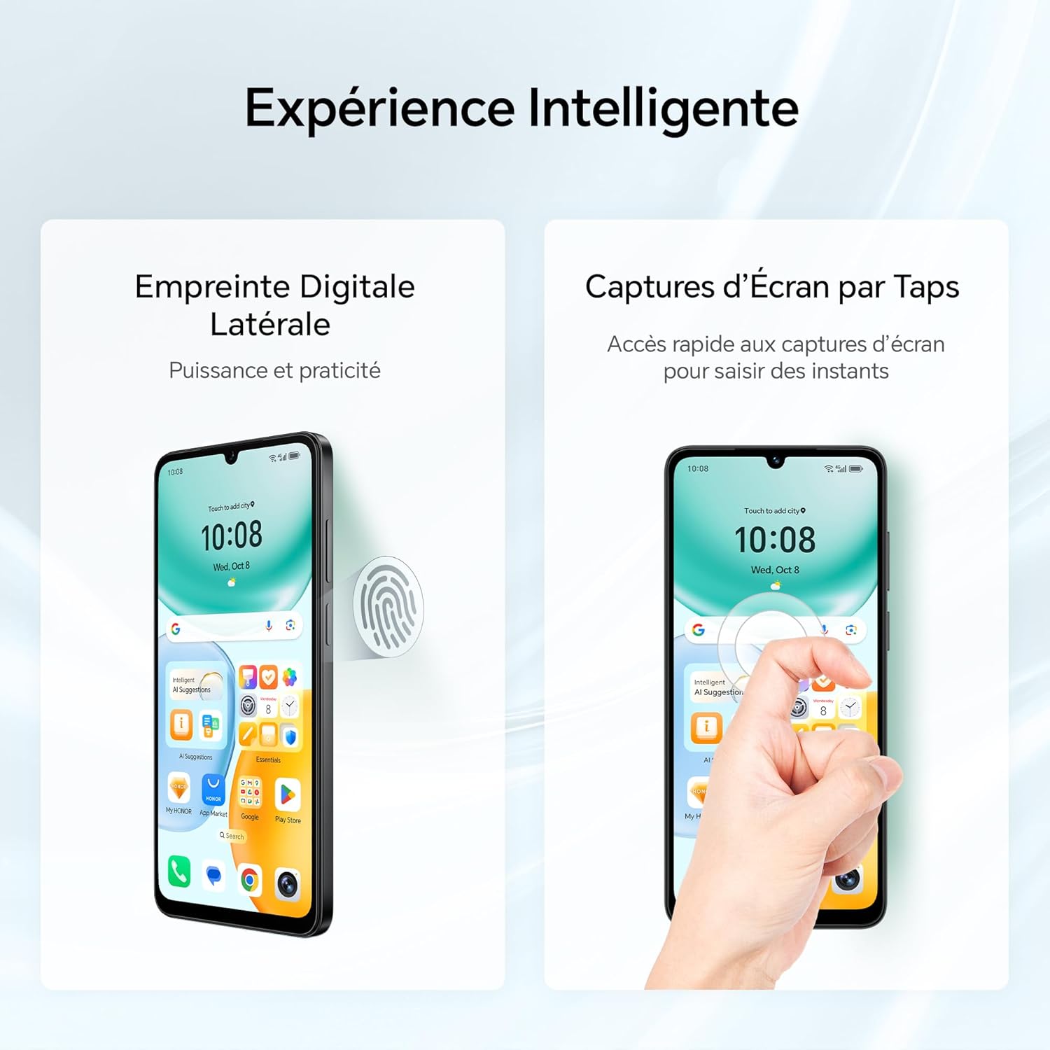 HONOR X5c Plus Smartphone Double SIM NFC, Batterie 5260mAh, 4+256Go, Téléphone à Écran Confort 6,74 Pouces 90Hz, Appareil Photo 50 Mégapixels, Android 15, MicroSD 1 vers Extensible, Noir Minuit – Image 10