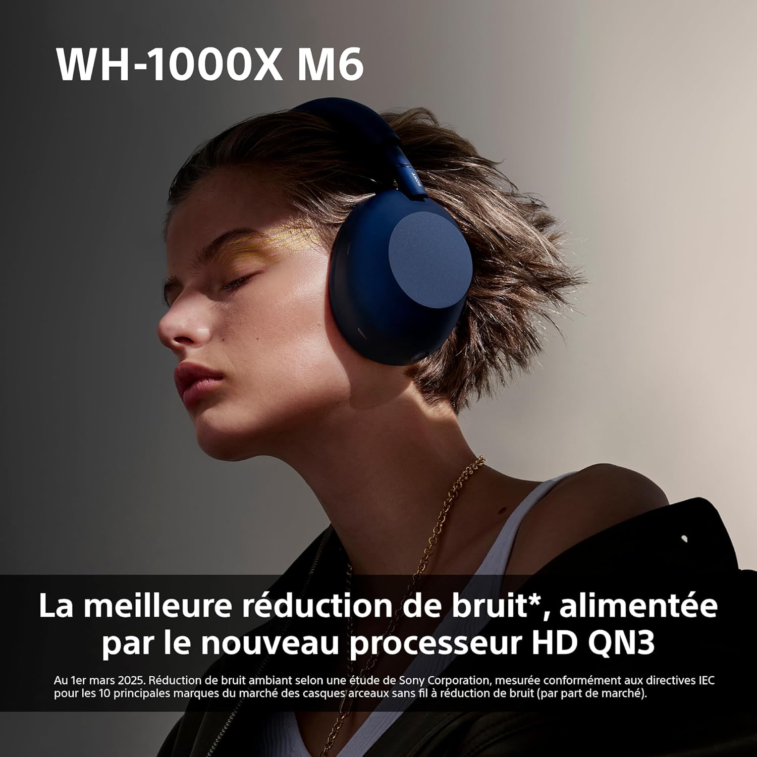 Sony WH-1000XM6 Casque Bluetooth sans fil avec réduction du bruit Noir, son haute résolution unique, design confortable et pliable, étui durable, autonomie de 30 heures, iOS et Android – Noir – Image 4
