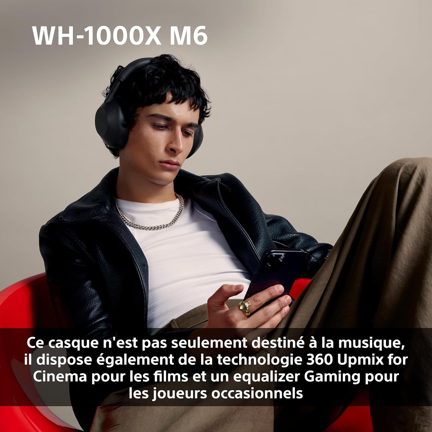 Sony WH-1000XM6 Casque Bluetooth sans fil avec réduction du bruit Noir, son haute résolution unique, design confortable et pliable, étui durable, autonomie de 30 heures, iOS et Android – Noir – Image 9