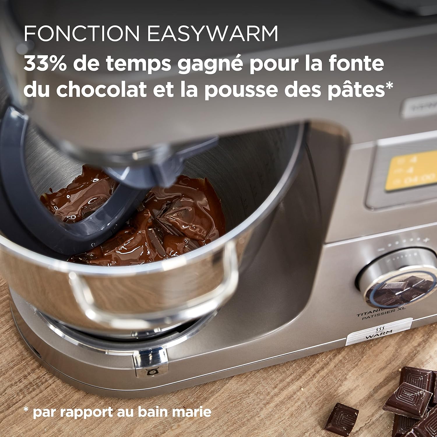 Kenwood Titanium Chef Patissier XL KWL90.034SI, balance de mixage intégrée, batteur K, pétrin, fouet, batteur souple, deux bols, couvercle anti-éclaboussures, 1400 W, acier, argent – Image 4