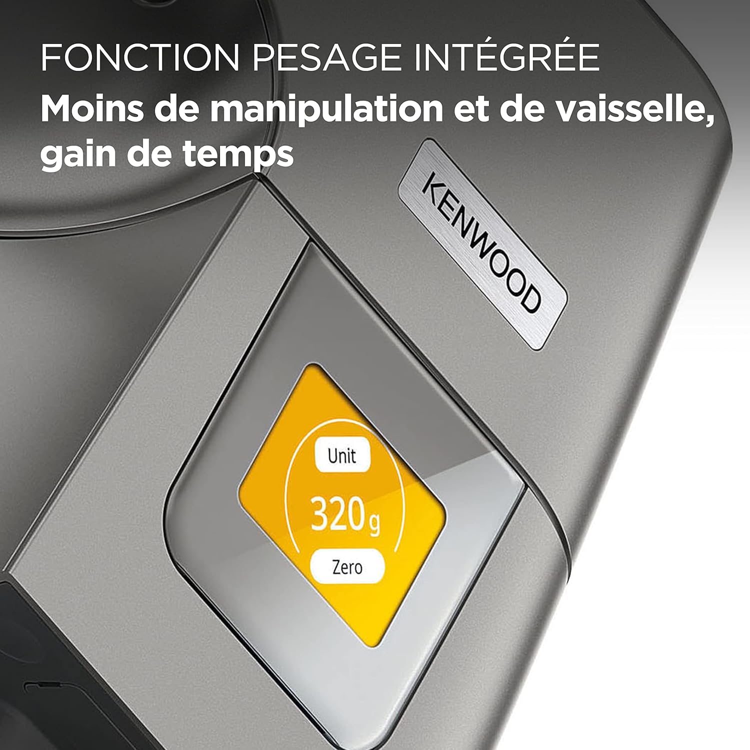 Kenwood Titanium Chef Patissier XL KWL90.034SI, balance de mixage intégrée, batteur K, pétrin, fouet, batteur souple, deux bols, couvercle anti-éclaboussures, 1400 W, acier, argent – Image 5