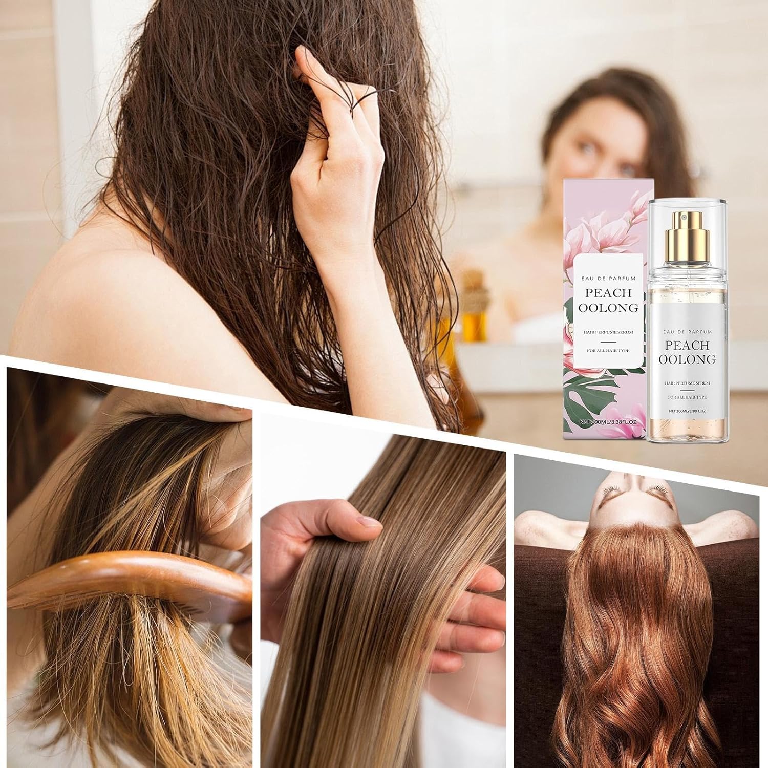 Parfum capillaire pour femme, brume parfumée légère d'été à longue durée, spray capillaire à l'huile d'argan avec kératine et élastine pour femmes adolescentes, rendez-vous galant, mariage 100 ml – Image 4