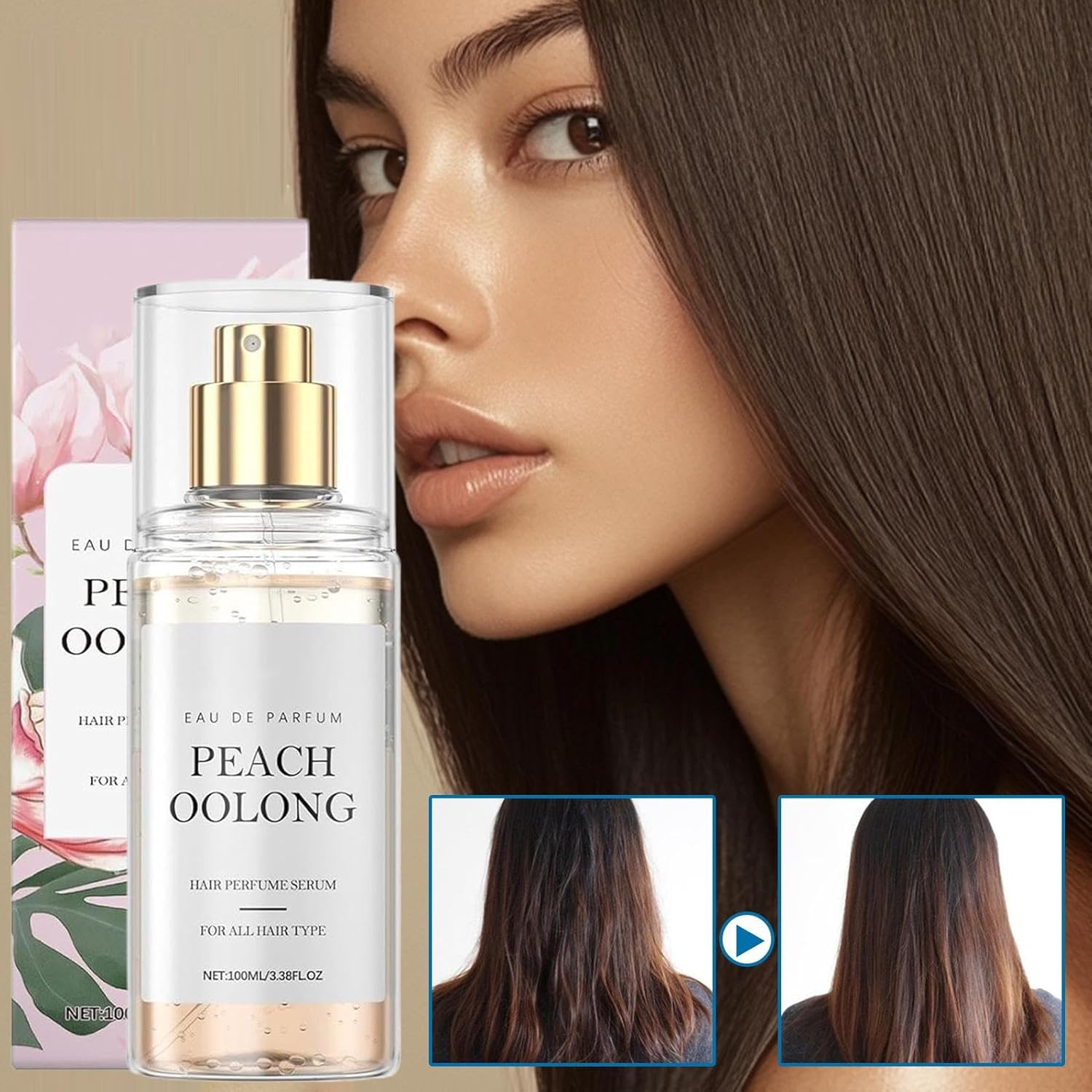 Parfum capillaire pour femme, brume parfumée légère d'été à longue durée, spray capillaire à l'huile d'argan avec kératine et élastine pour femmes adolescentes, rendez-vous galant, mariage 100 ml – Image 7