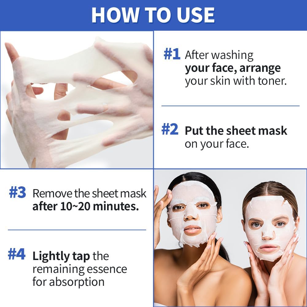 (PACK DE 8) EUNYUL Masque en feuille de pureté Masque facial Soins de la peau coréens Ingrédients naturels pour tous les types de peau, hydratant – Image 7