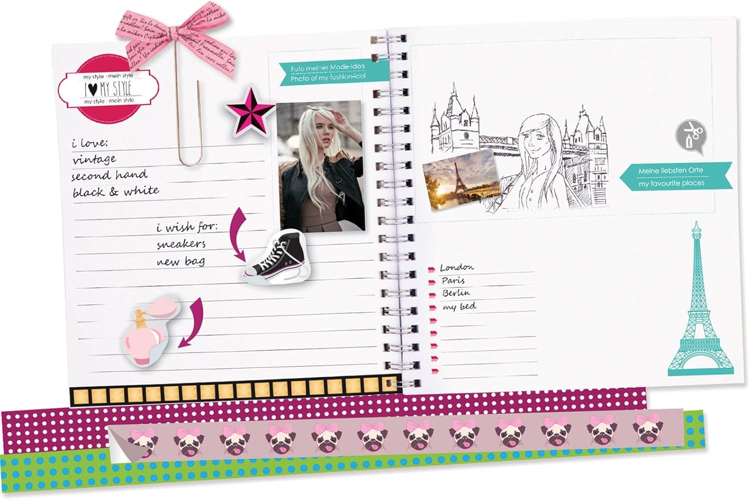 LENA - 42332 Kit Scrapbook, comprenant de nombreux tirages et illustrations sur 20 thèmes et pouvant être décoré avec toutes sortes d'autocollants et de photos. – Image 4