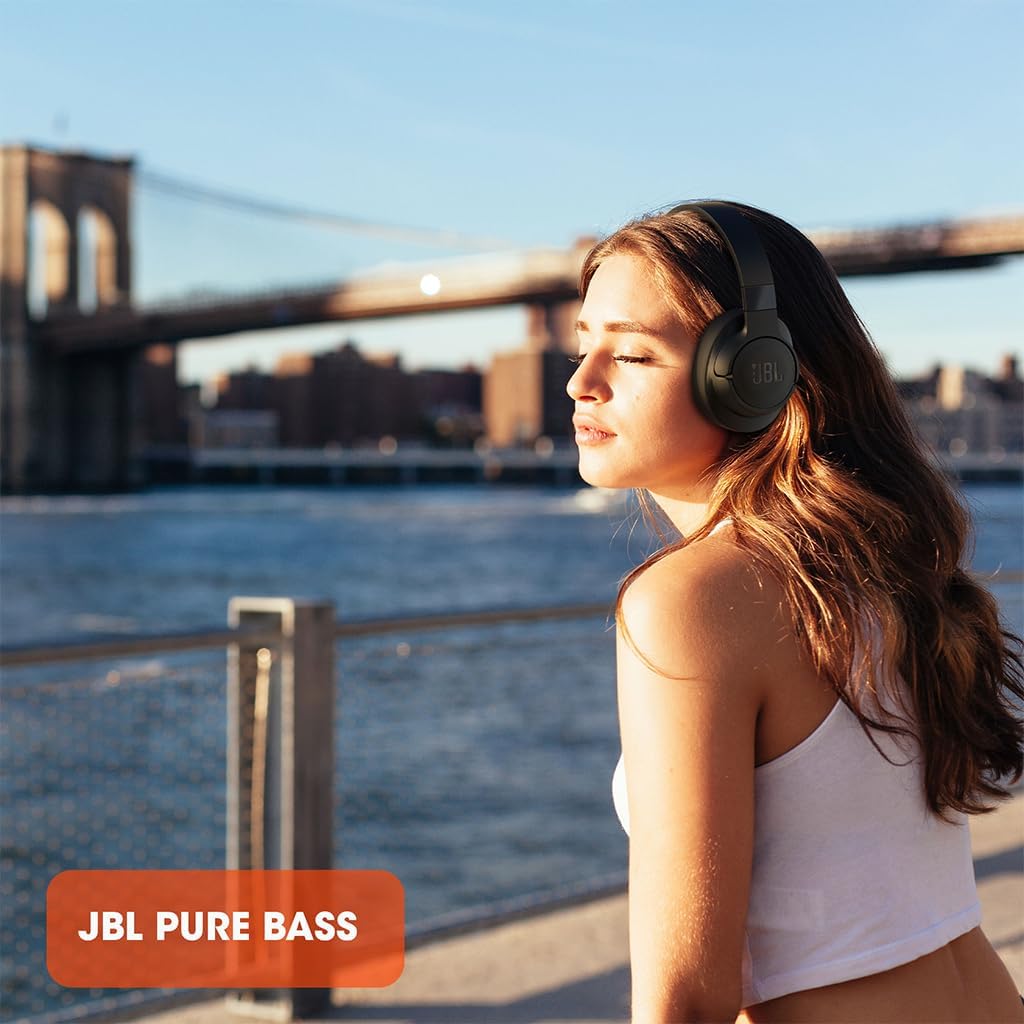 JBL Tune760NC - Casque supra-auriculaire sans fil à suppression active du bruit - Son JBL Pure Bass - Autonomie de la batterie 35h - Appels mains libres et commande vocale - Noir – Image 11
