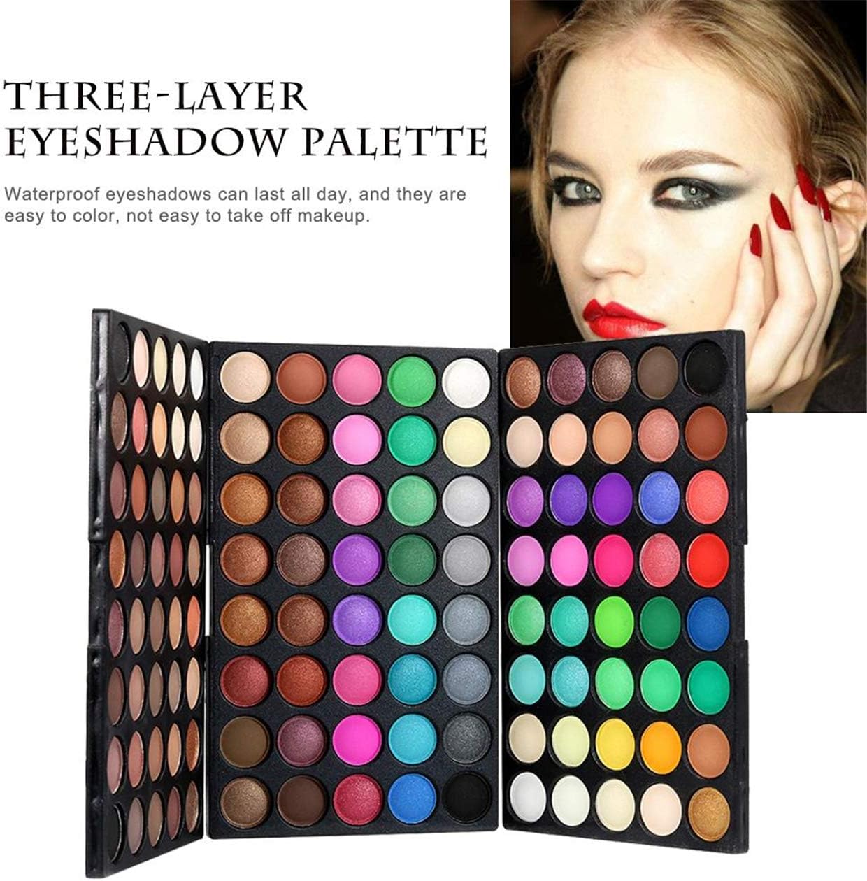 FantasyDay 120 Couleurs Professionnel Shimmer Mat Ultra Pigmenté Fard À Paupières Fondation Palette De Maquillage Ensemble Cosmétique - Kit De Beauté De Maquillage Fard À Paupières – Image 4