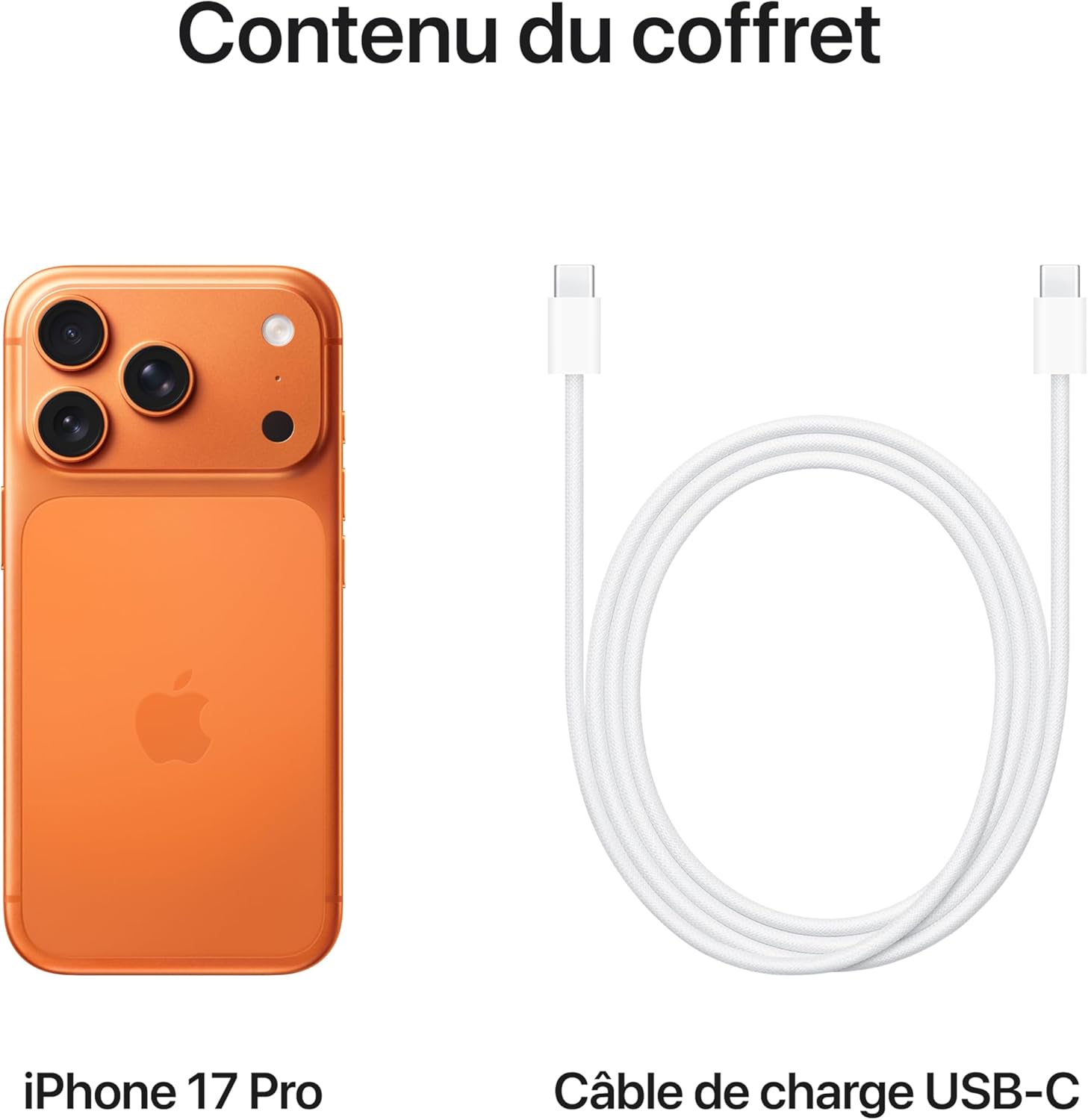 Apple iPhone 17 Pro 1 To : écran 6,3 pouces jusqu'à 120 Hz, puce A19 Pro, autonomie prodigieuse, système de caméra Pro Fusion avec caméra Front Center Stage ; Orange cosmique – Image 7