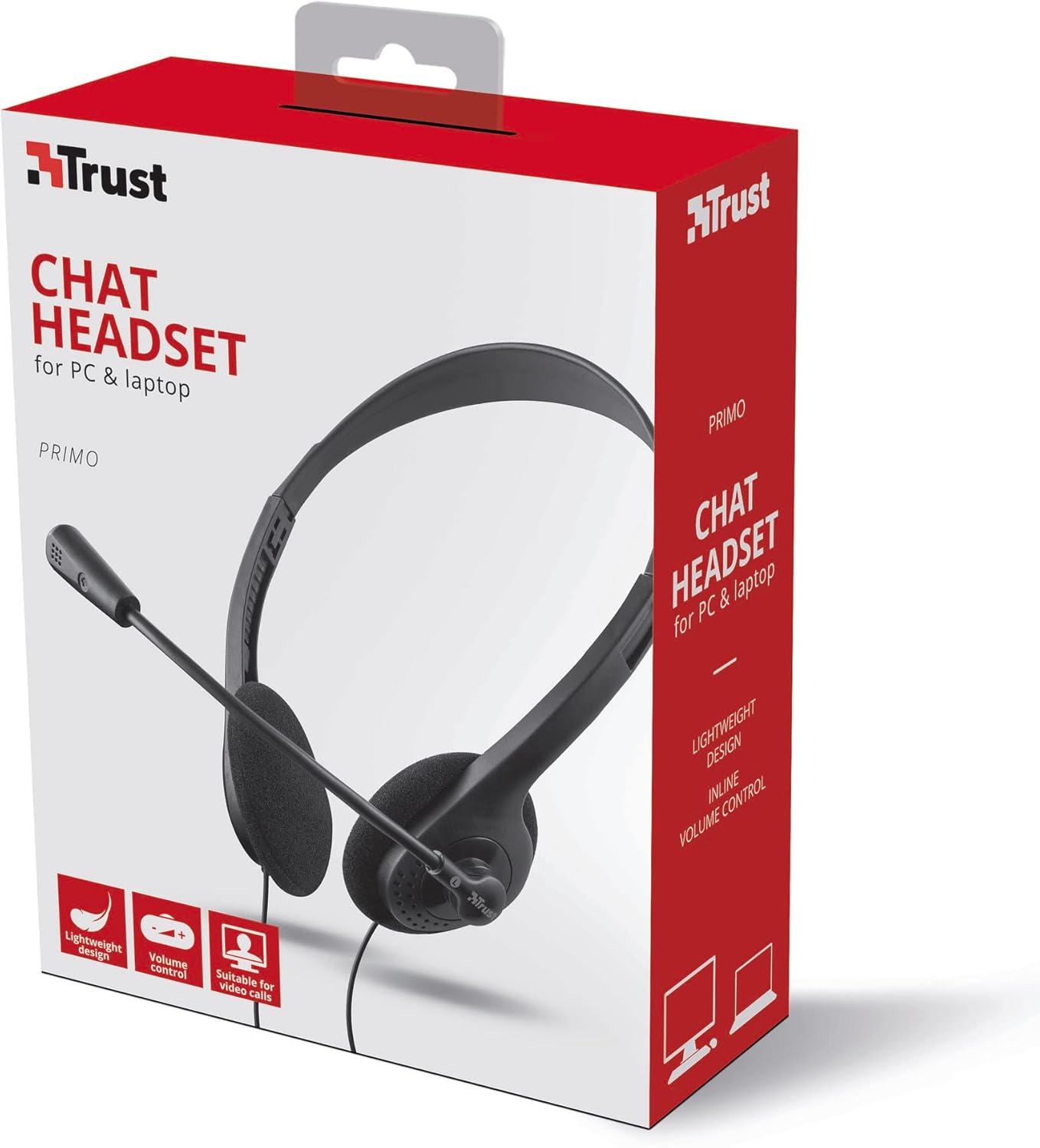 Trust Primo Microphone supra-auriculaire léger pour PC 3,5 mm, câble 1,8 m, casque audio PC filaire réglable pour ordinateur portable, télétravail, bureau, chat, équipes Zoom – Noir – Image 7
