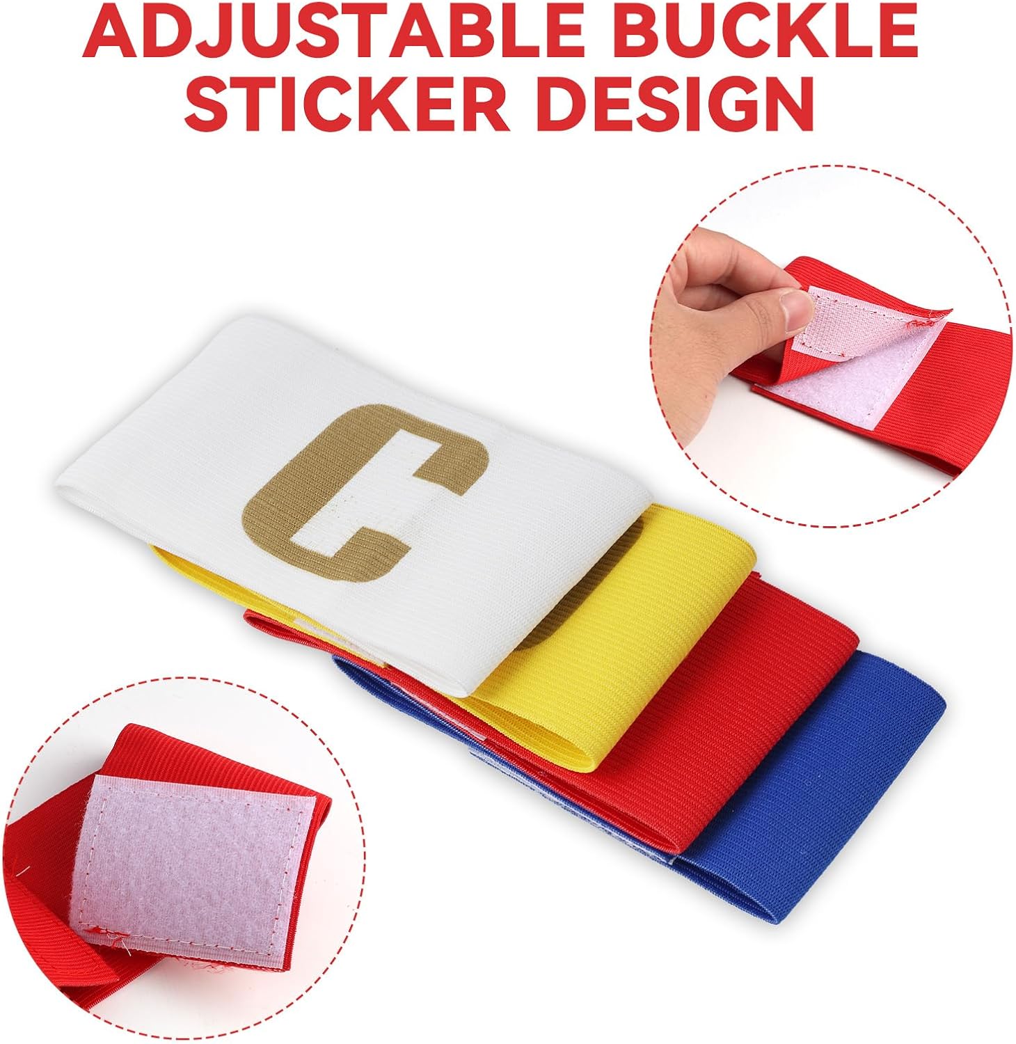 Brassards de capitaine pour enfants – Brassard de capitaine réglable avec fermeture Velcro, idéal pour le football et autres sports d'équipe, confortable et visible – Image 4