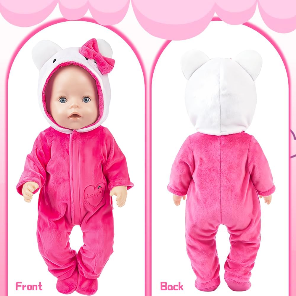Vetement Poupee 35-43 cm, Accessoire Poupee Bebe, Vêtements de Poupée Bébé pour Enfants et Filles Cadeaux (Rouge) – Image 3