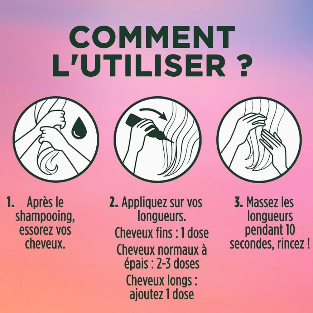 Garnier - Fructis Hair Drink - Crème Lamellaire Instantanée Lissante Longueurs & Éclat Ananas - Formule Vegan à 97% d'ingrédients naturels - 200 ml – Image 7