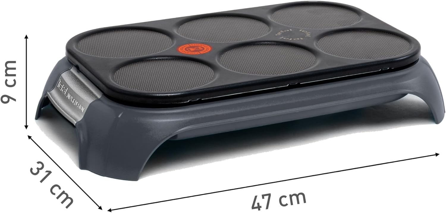 Tefal Crep'Party, Assiette à Crêpes et Crêpes, 6 Personnes, Revêtement Antiadhésif, Rangement Accessoires Intégré, PY558BF0, Poivre de Java – Image 9