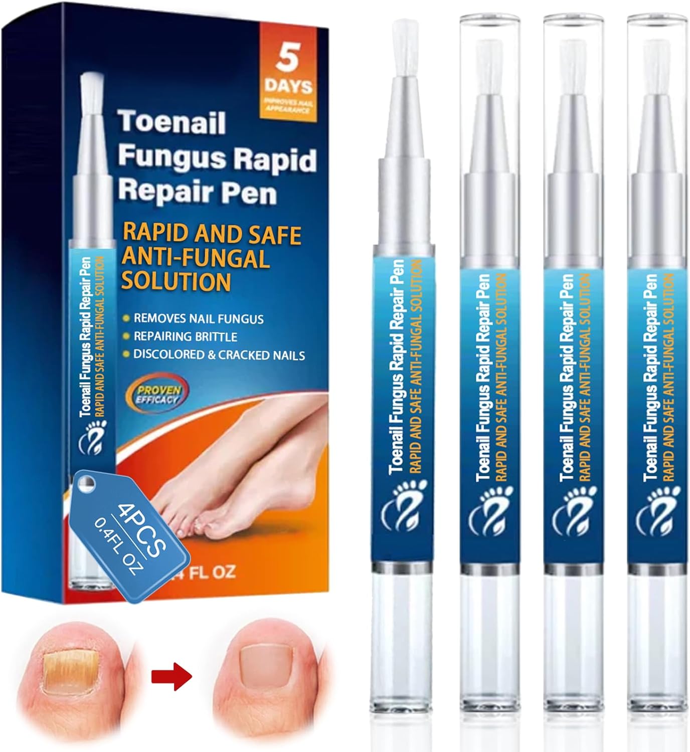 4 x Stylo Soin des Ongles, Réparateur d'Ongles, Soin des Ongles des Mains et des Pieds, Nourrissant et Apaisant pour les Ongles, Restaure l'Aspect Naturel de l'Ongle – Image 2