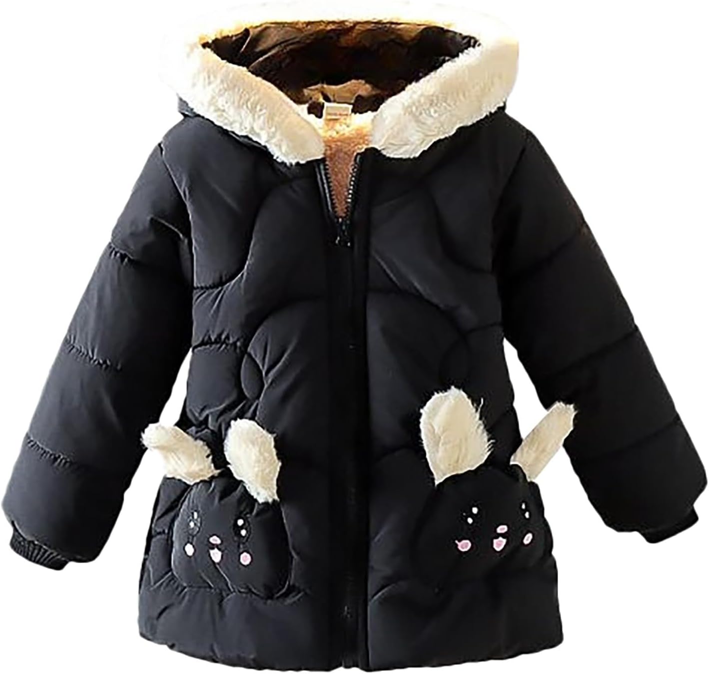 Bambin bébé filles hiver doudoune vêtements d'extérieur rembourrés coupe-vent épais chaud manteau à capuche longue bouffante Parka manteau avec capuche vestes décontractées vêtements d'automne et d'hiver – Image 2