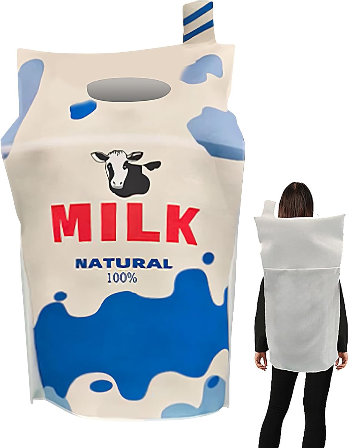 Costume de fête amusant en carton de lait, vêtements de vacances créatifs et humoristiques pour femmes, hommes, spectacles sur scène, événements scolaires, photographie amusante, 23,62 x 15,75 pouces – Image 2