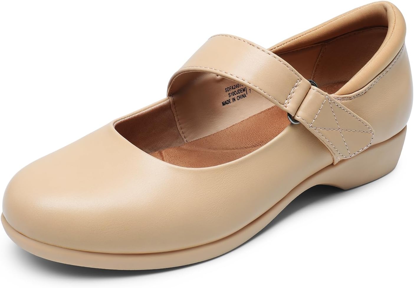 DREAM PAIRS Mary Jane Ballerines pour femme, chaussures plates confortables à talon bas avec sangle réglable pour le travail, la ville ou au quotidien – Image 2