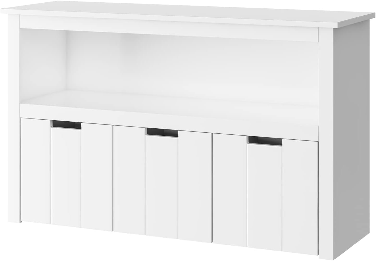 FOREHILL Meuble de Rangement Jouets pour Enfants Bibliothèque Etagère Meuble de Rangement avec 3 Tiroirs Roulants Blanc 102 x 33 x 61,5 cm – Image 2