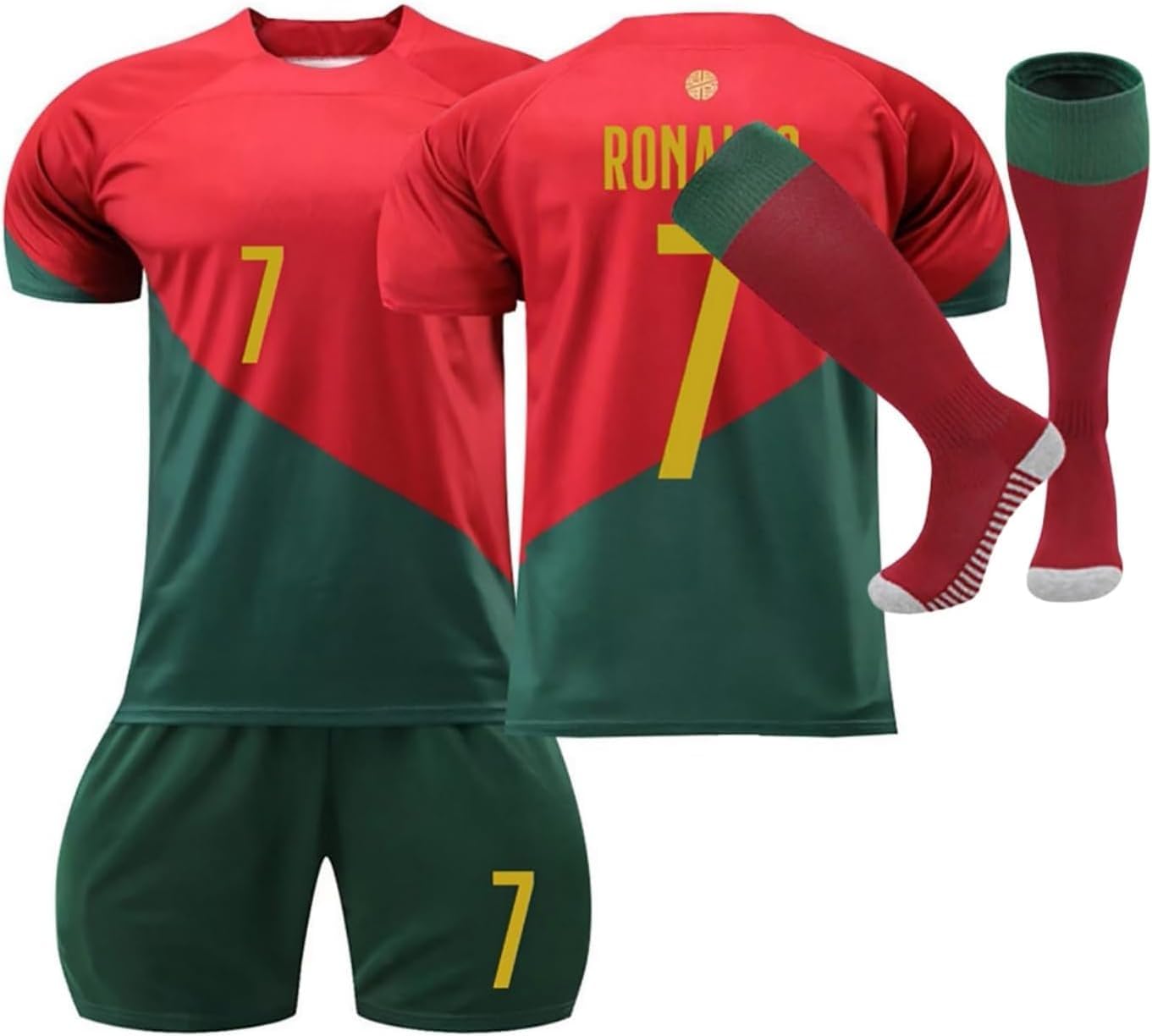 Générique Maillot de Football Enfant Équipe 2024/2025 Domicile Extérieur Football Jeyser Ensemble Garçon Football Vêtements T-Shirt Short avec Chaussette Cadeau – Image 2