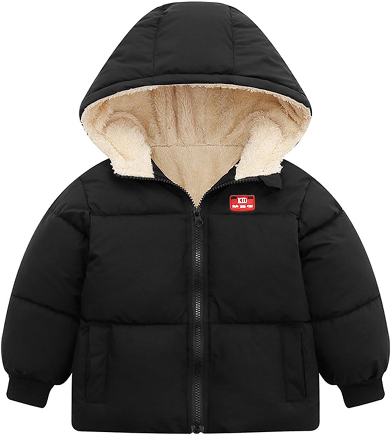 Manteau d'hiver épais et chaud à capuche pour bébés garçons et filles, doudoune doublée en polaire pour enfants, vêtements d'extérieur coupe-vent, vêtements d'extérieur – Image 2
