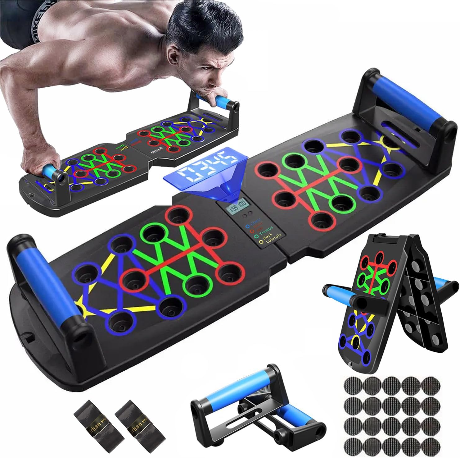 Push Up Board Pompe de musculation, Push Pro Machine Bodybuilding Home Pump Board avec poignées antidérapantes, Push Up Bar Board avec fonction de comptage – Image 2