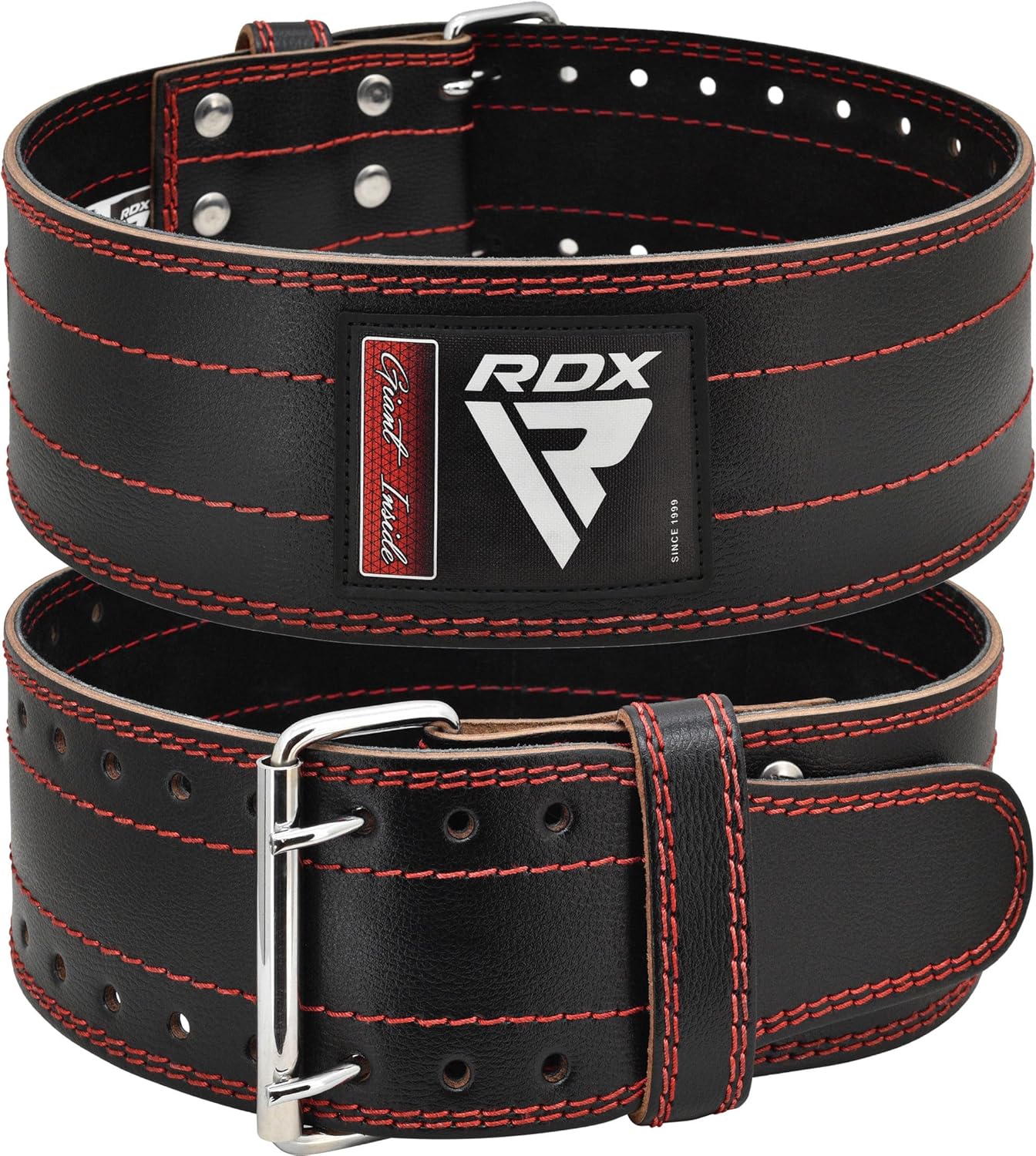 RDX Ceinture de Musculation Powerlifting, IPL USPA Approuvé, 6MM Épais 100% Cuir, 4” réglable Support Lombaire, D'haltérophilie Bodybuilding Entraînement en Force Exercise Fitness Belt, Homme Femme – Image 2
