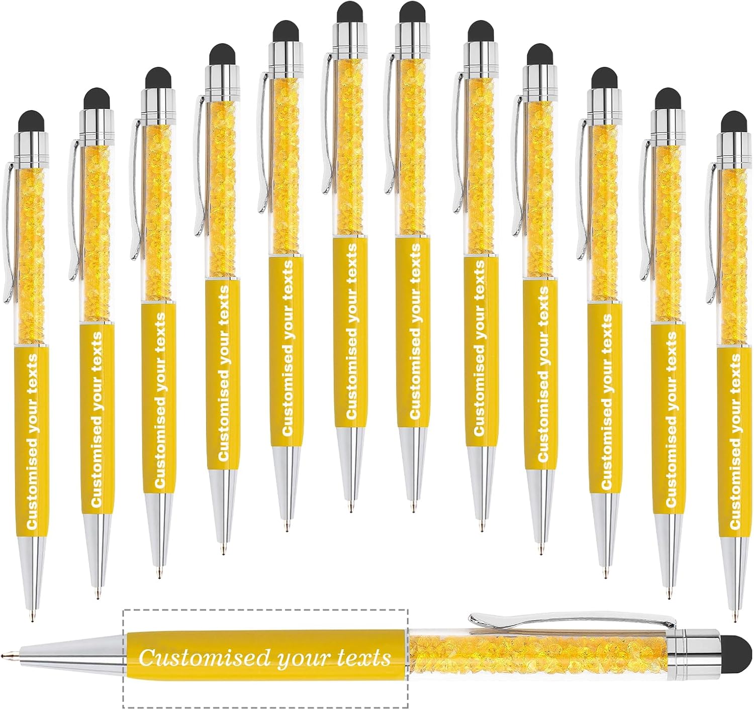 Stylo à bille personnalisé, instrument d’écriture soft touch 2 en 1, stylo à bille décoré en cristal, cadeau de remise des diplômes, mariage, anniversaire – Image 2